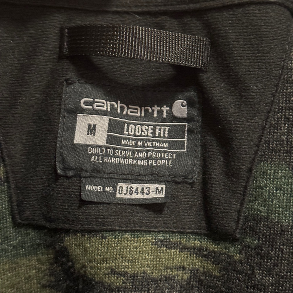 Carhartt Men's Green Camo Zip-Up Sweater View 5